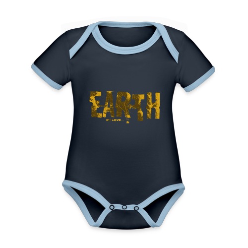 Earth my love - Baby contrasterend bio-rompertje met korte mouwen