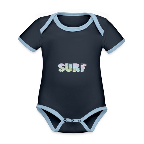 Surf summer beach T-shirt - Organic Baby Contrasting Bodysuit
