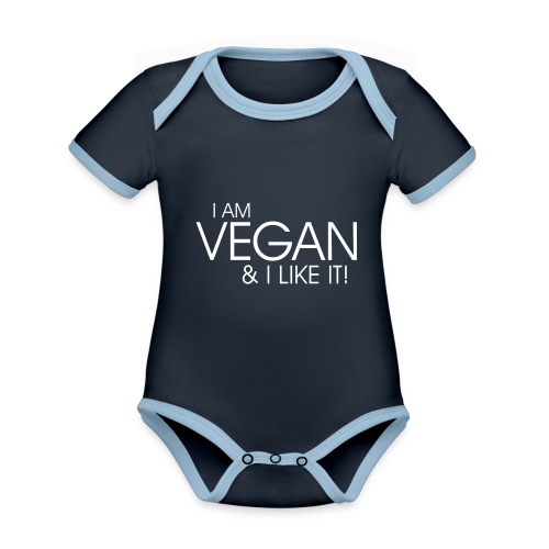 I am vegan and I like it - Baby Bio-Kurzarm-Kontrastbody