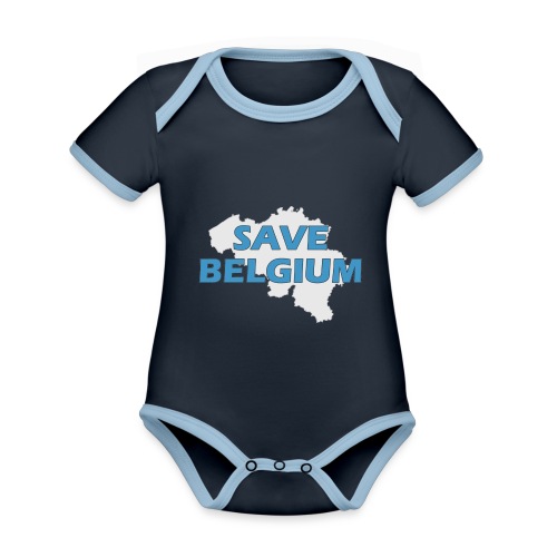 Save Belgium logo - Baby contrasterend bio-rompertje met korte mouwen