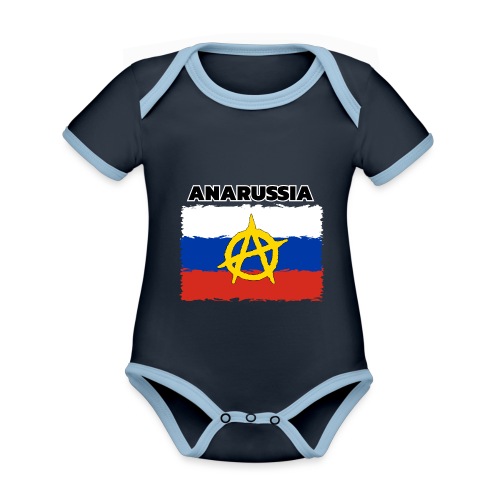 Anarussia Russia Flag Anarchy - Baby Bio-Kurzarm-Kontrastbody