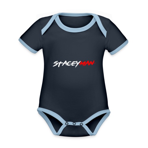 staceyman red design - Organic Baby Contrasting Bodysuit