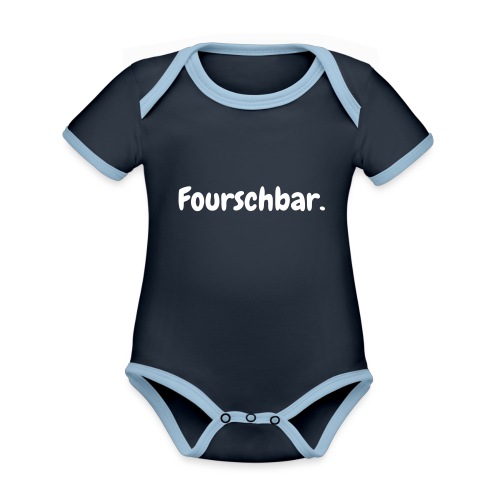 Fourschbar weiß - Baby Bio-Kurzarm-Kontrastbody