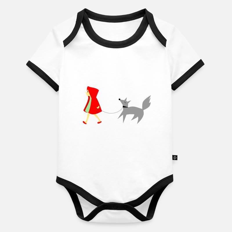 Le Petit Chaperon Rouge Body Bébé bio contrasté manches courtes
