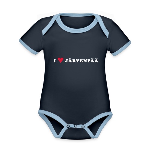 I LOVE JARVENPAA - Vauvan kontrastivärinen, lyhythihainen luomu-body