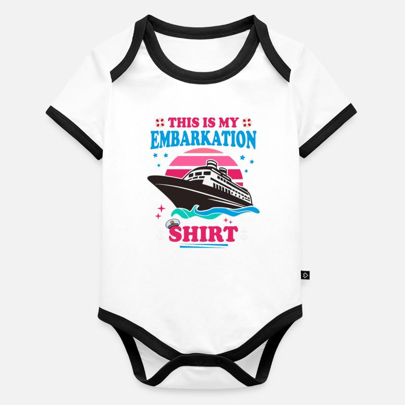 Dies ist mein Einschiffungsshirt Baby Bio-Kurzarm-Kontrastbody