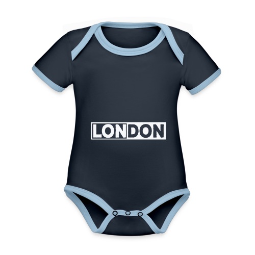 London Souvenir London Box London - Baby Bio-Kurzarm-Kontrastbody