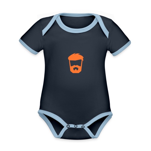 beard orange png - Ekologisk kontrastfärgad kortärmad babybody