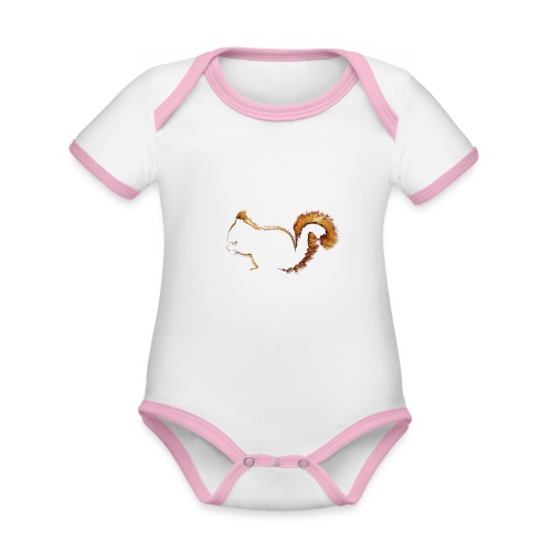 Eichhörnchen - Baby Bio-Kurzarm-Kontrastbody