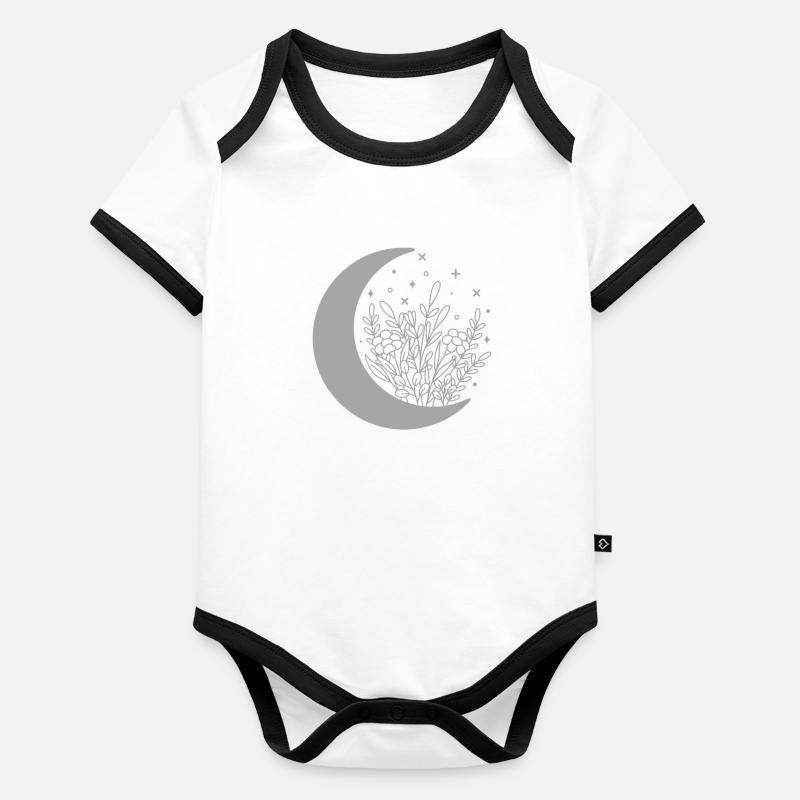 Fleur de Lune Body Bébé bio contrasté manches courtes