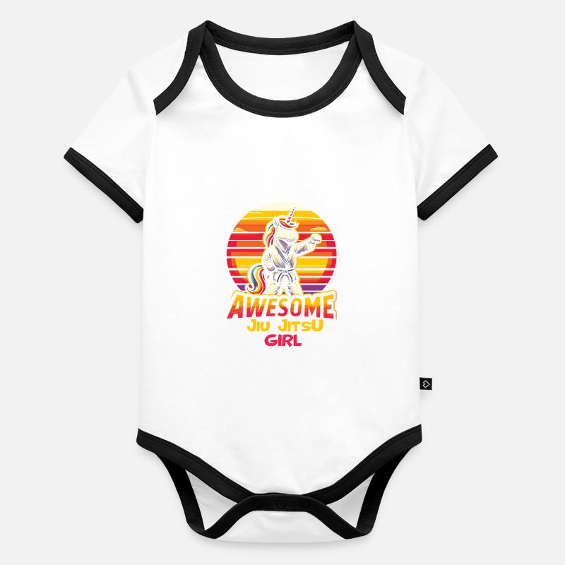 Jiu Jitsu Body Bébé bio contrasté manches courtes