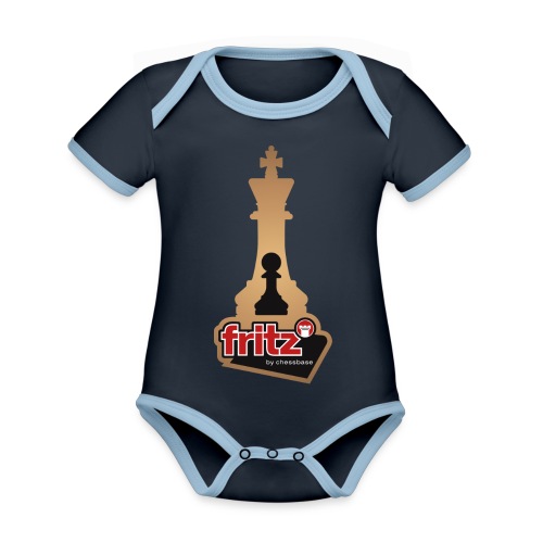 Fritz 19 Chess King and Pawn - Organic Baby Contrasting Bodysuit