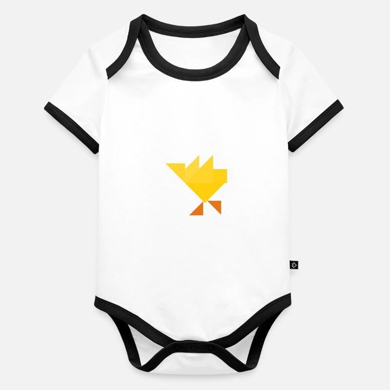Poussins - Tangram Body Bébé bio contrasté manches courtes