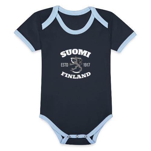 Suomi Finland Leijona vsta 1917 - Vauvan kontrastivärinen, lyhythihainen luomu-body
