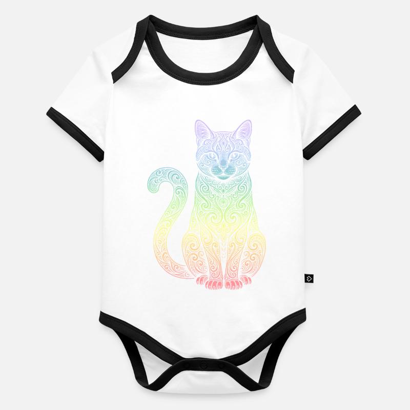 chat Body Bébé bio contrasté manches courtes