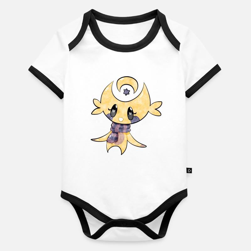 Moonpie, the friendly moon man Organic Baby Contrasting Bodysuit
