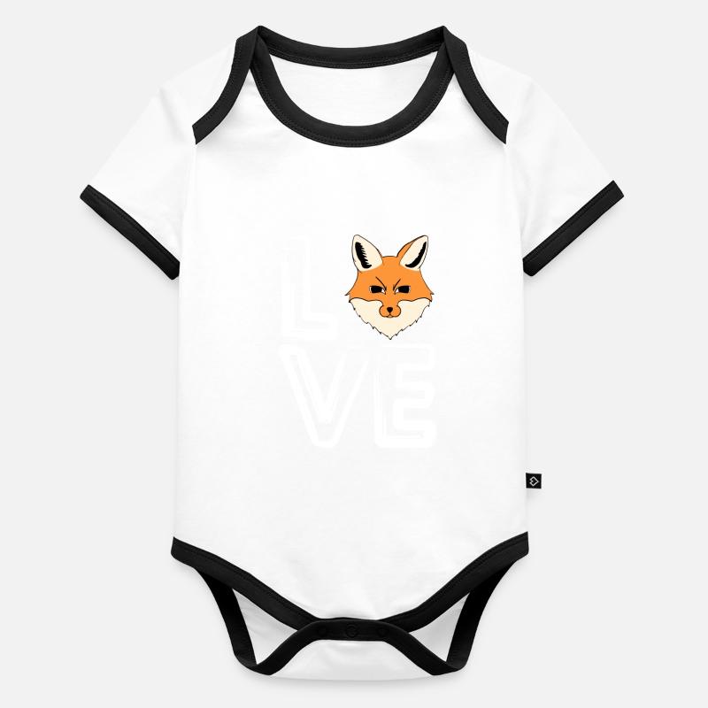 J’aime les renards Body Bébé bio contrasté manches courtes