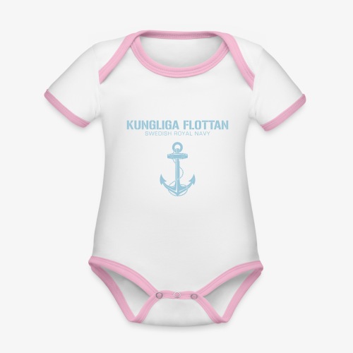 Kungliga Flottan - Swedish Royal Navy - ankare - Ekologisk kontrastfärgad kortärmad babybody