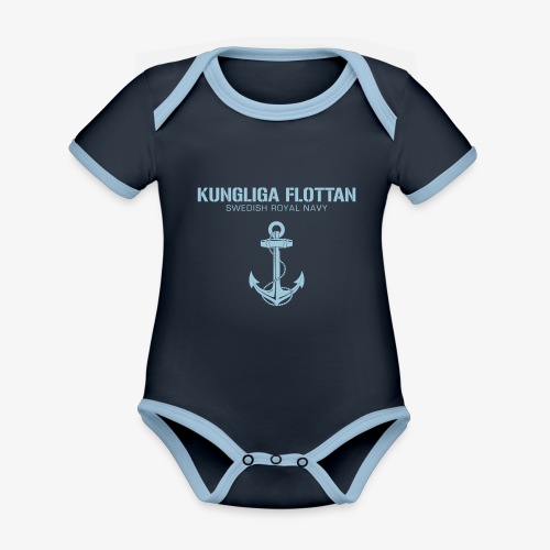 Kungliga Flottan - Swedish Royal Navy - ankare - Ekologisk kontrastfärgad kortärmad babybody