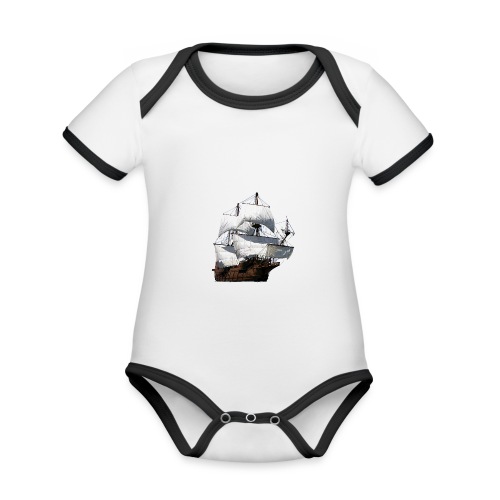 Segelschiff - Baby Bio-Kurzarm-Kontrastbody