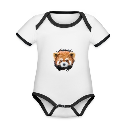 Roter Panda - Baby Bio-Kurzarm-Kontrastbody