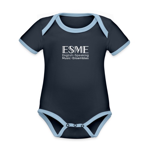 ESME Logo Weiss - Baby Bio-Kurzarm-Kontrastbody