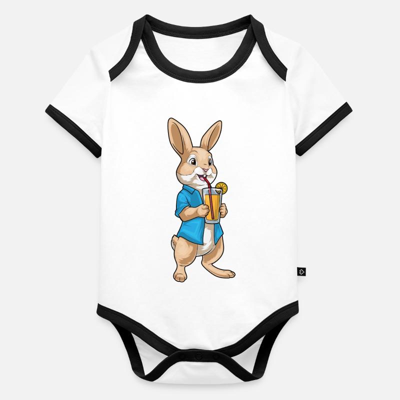 Jus de lapin Body Bébé bio contrasté manches courtes