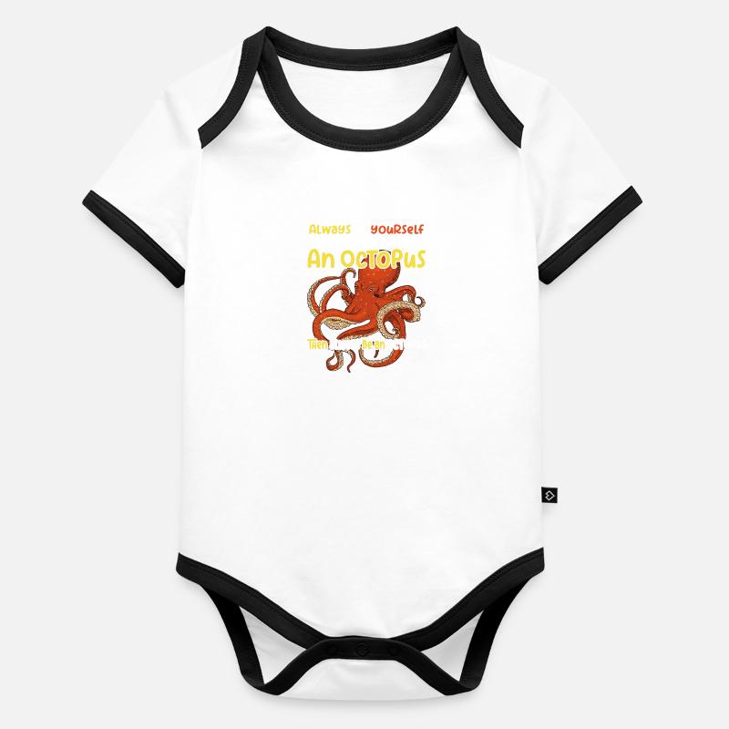 Soyez une pieuvre - Fun Octopus Design Body Bébé bio contrasté manches courtes