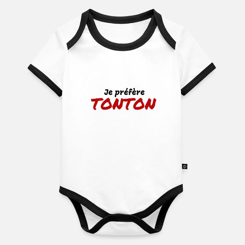 je préfère tonton Body Bébé bio contrasté manches courtes