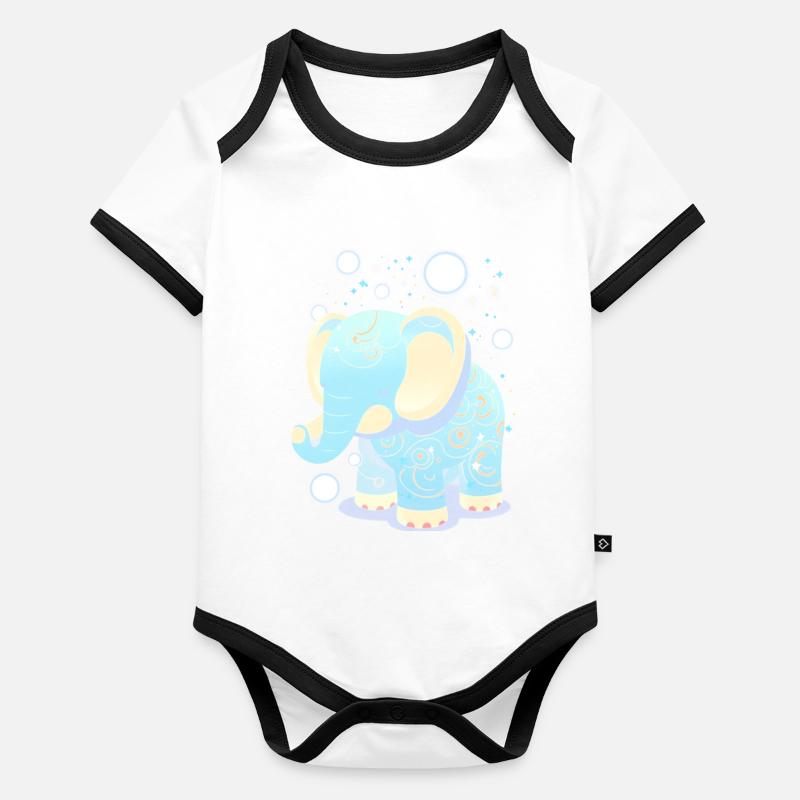 Der kleine blaue Elefant Baby Bio-Kurzarm-Kontrastbody