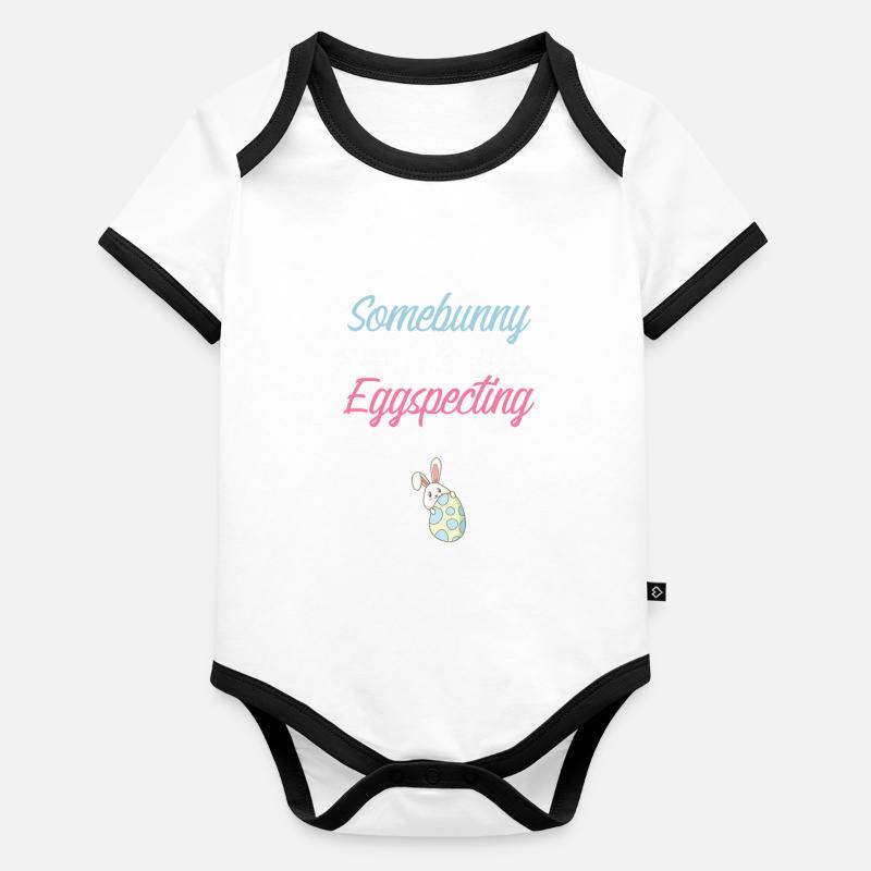 Oeufs de Pâques Body Bébé bio contrasté manches courtes