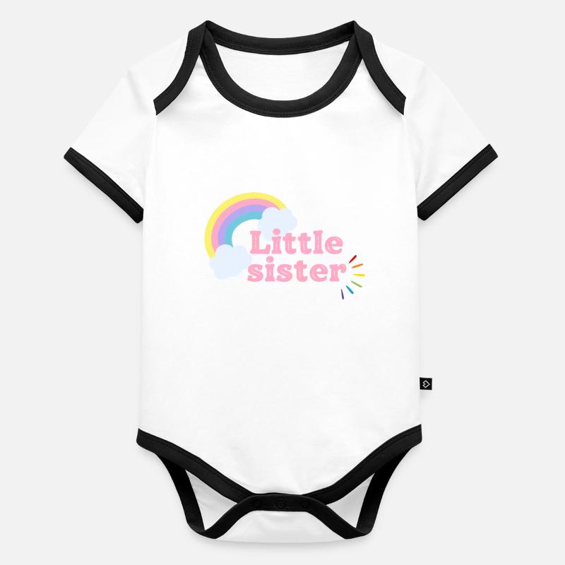 Petite soeur arc-en-ciel Body Bébé bio contrasté manches courtes