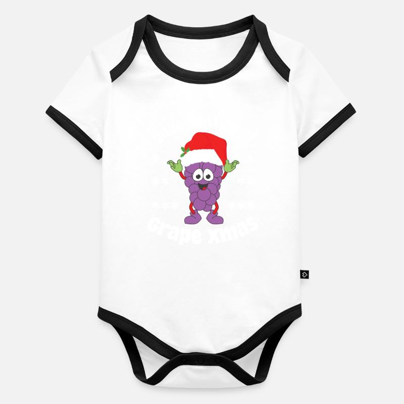 Offrez-vous un Noël aux raisins Body Bébé bio contrasté manches courtes