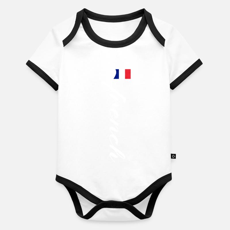 Frankreich Baby Bio-Kurzarm-Kontrastbody
