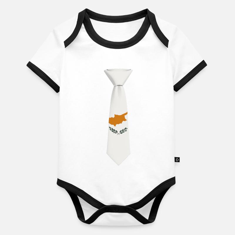 Cyprus Tie – Flaggendesign Baby Bio-Kurzarm-Kontrastbody