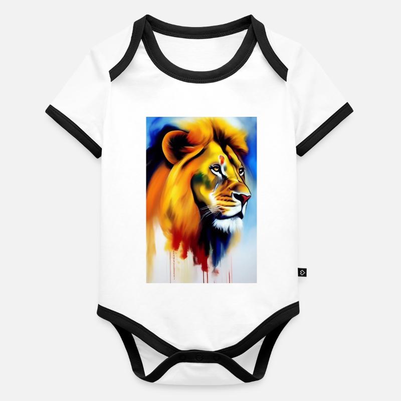 Le Roi Lion Body Bébé bio contrasté manches courtes