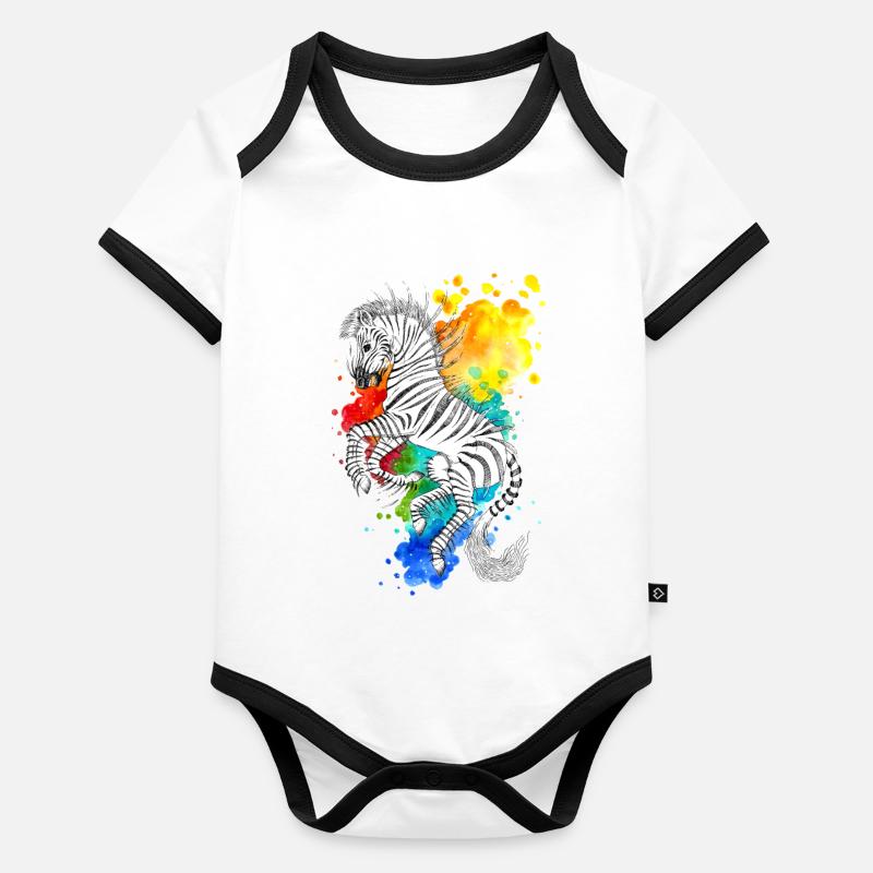 Rayures Body Bébé bio contrasté manches courtes