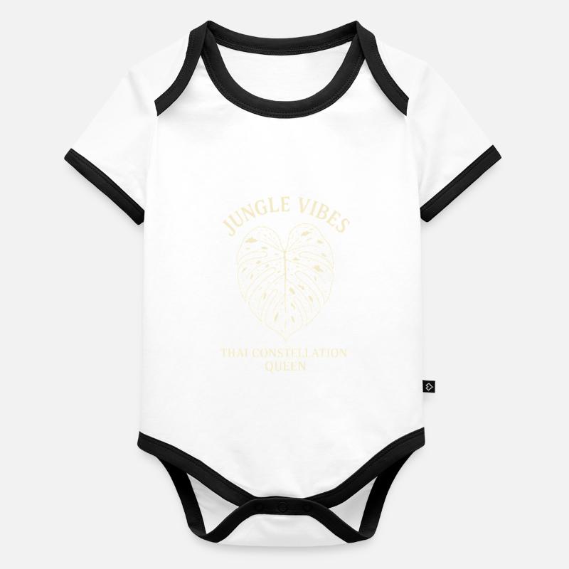 Jungle Vibes Thai Queen Body Bébé bio contrasté manches courtes