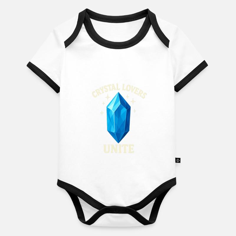 Amour de cristal Body Bébé bio contrasté manches courtes