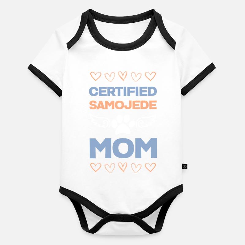 Ailes de maman samoyèdes certifiées Body Bébé bio contrasté manches courtes