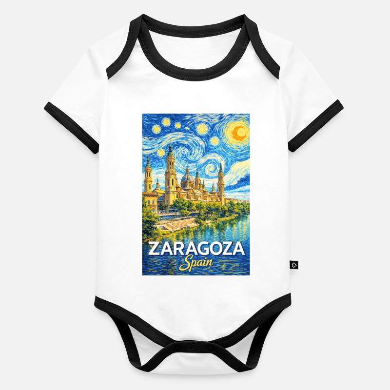 Zaragoza Spain Organic Baby Contrasting Bodysuit