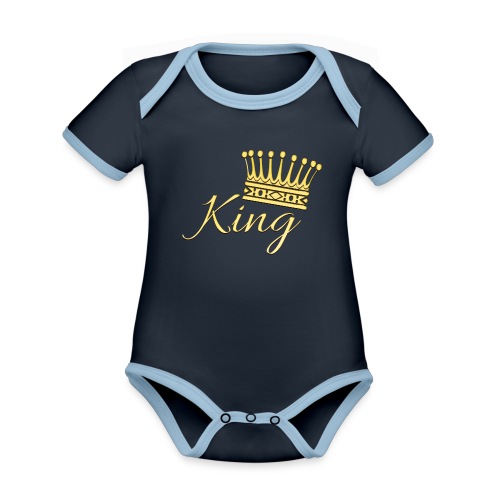 King Or by T-shirt chic et choc - Body Bébé bio contrasté manches courtes
