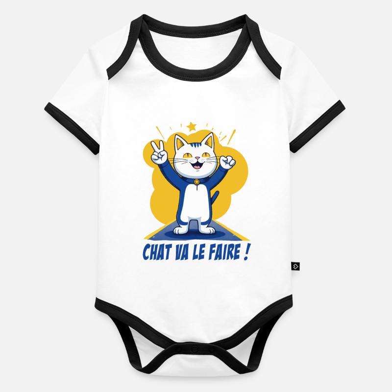 Cat will do it! Funny Cat Organic Baby Contrasting Bodysuit