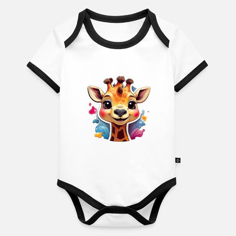 Mode & plus « Girafe » 🦒 Body Bébé bio contrasté manches courtes