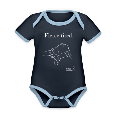Fierce Tired Greyhound - Organic Baby Contrasting Bodysuit