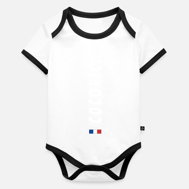 Cocorico Speed  Body Bébé bio contrasté manches courtes