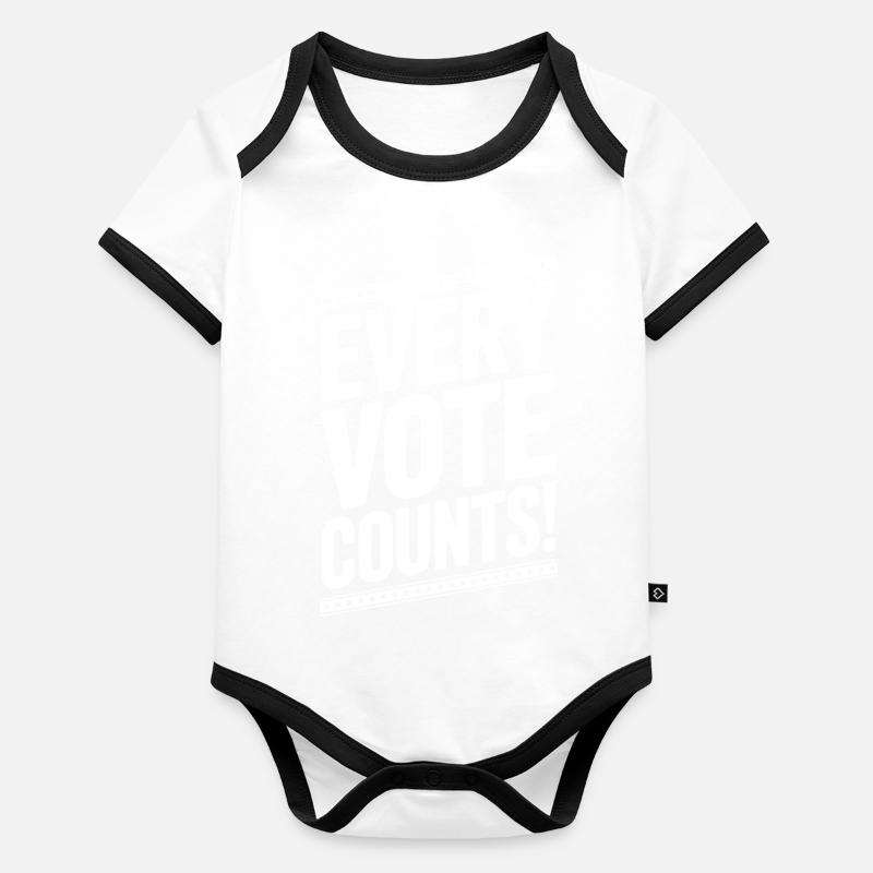 Chaque vote compte Body Bébé bio contrasté manches courtes