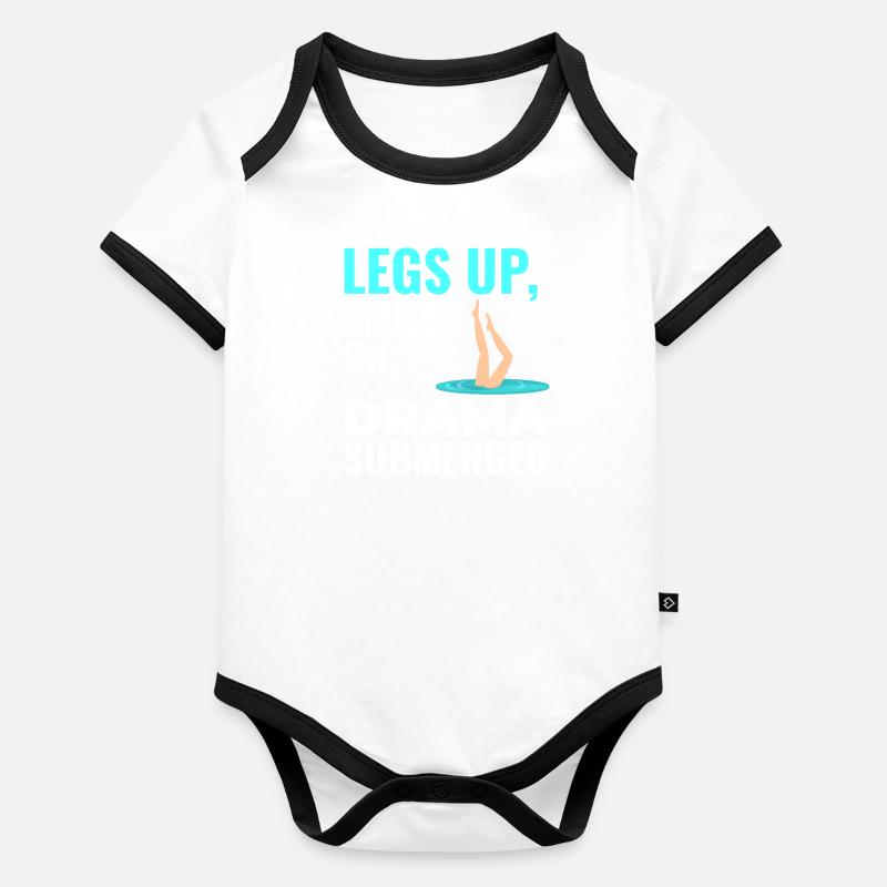 Legs Up Lächelt bei Synchronschwimm-Drama Baby Bio-Kurzarm-Kontrastbody