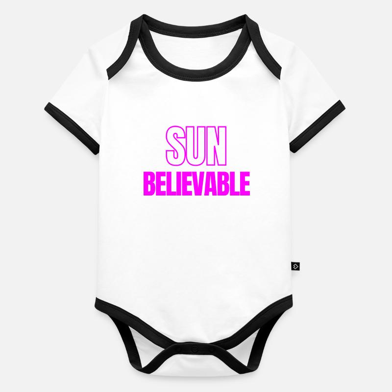 SUNbelievable - Incroyable ! Body Bébé bio contrasté manches courtes