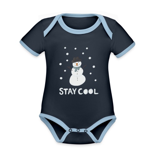 Snowman - Stay cool - Ekologisk kontrastfärgad kortärmad babybody